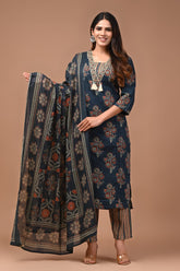 *All New Exclusive Collection of Hand Block Printed "Stitched" Cotton Suits With Cotton Dupatta in Beautiful Colours*